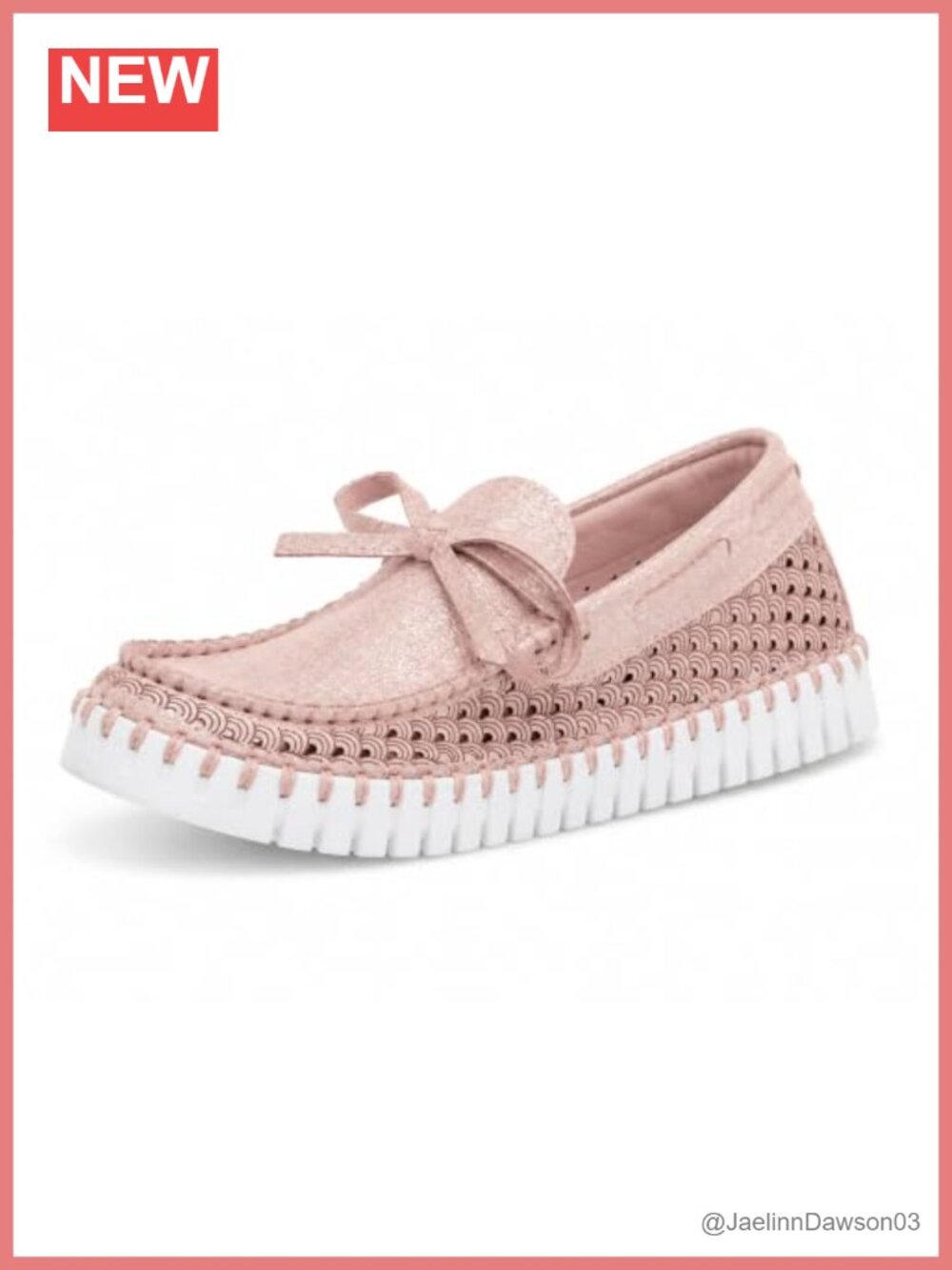 Recycled Microfiber Slip-On Loafers Breathable Tulip Perforation Flat
